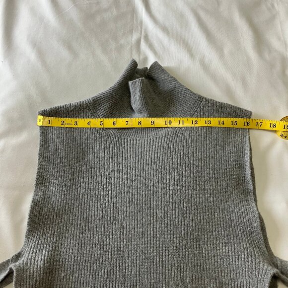 Veronika Maine | Grey Turtleneck Open Side Tie Hi-Low Sweater Vest | OS - Picture 7 of 10